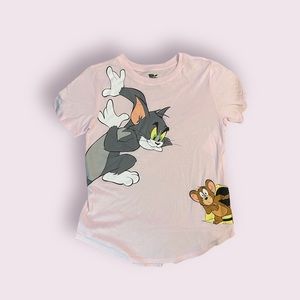Tom & Jerry Pink Graphic T-Shirt